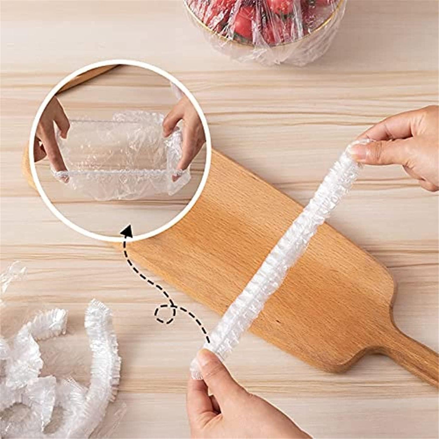 Reusable Elastic Food Storage Plastic Covers (Pack of 100)