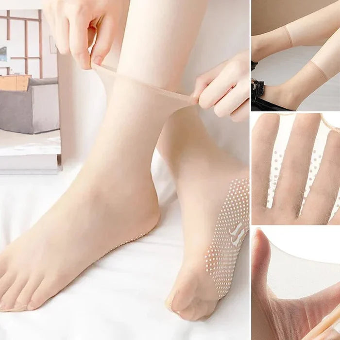 Non-slip and invisible crystal silk socks(Pack of 4)