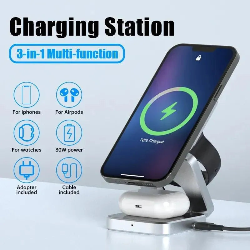 3-In-1 Magnetic MagSafe Wireless Charger