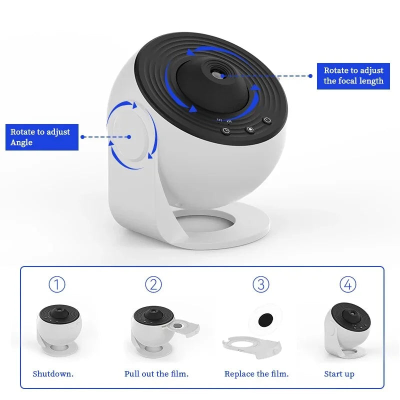 Night Light Galaxy Projector Starry Sky 360° Rotate