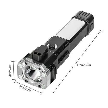Multifunctional Tactical Flashlights with Power Bank & Safety Hammer