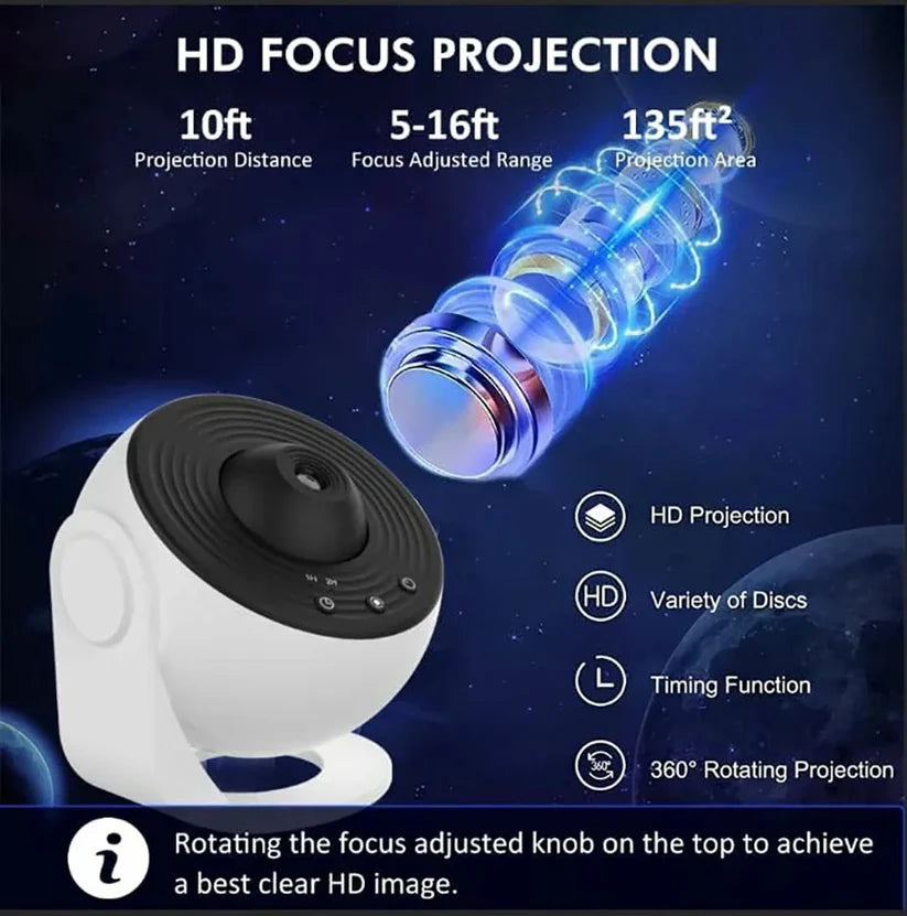 Night Light Galaxy Projector Starry Sky 360° Rotate