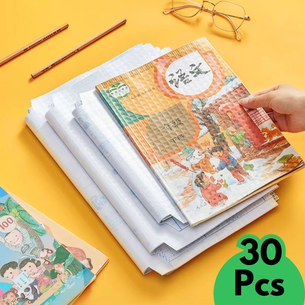 Self Adhesive Transparent Note Book Covers 3-sizes ( Pack Of 30)