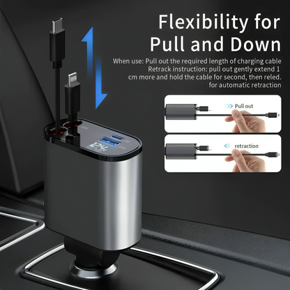 RETRACTABLE SUPERFAST | CAR CHARGER (31 INCH, 120W)