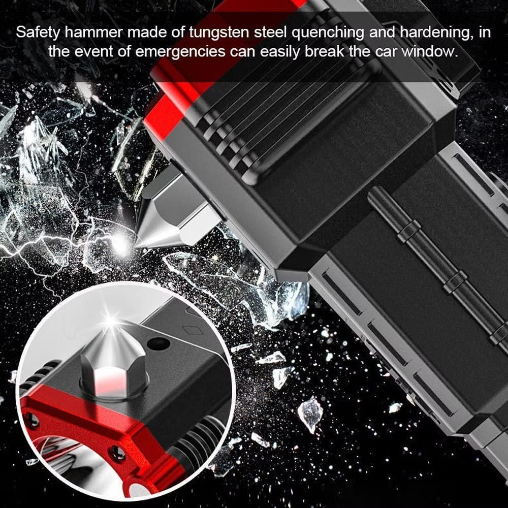 Multifunctional Tactical Flashlights with Power Bank & Safety Hammer