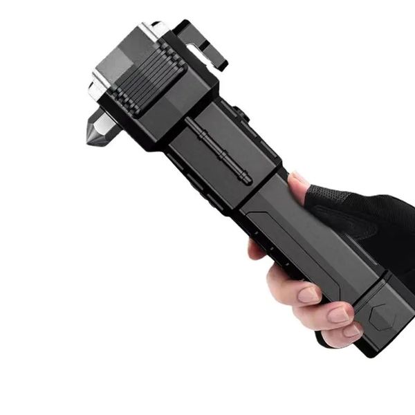 Multifunctional Tactical Flashlights with Power Bank & Safety Hammer