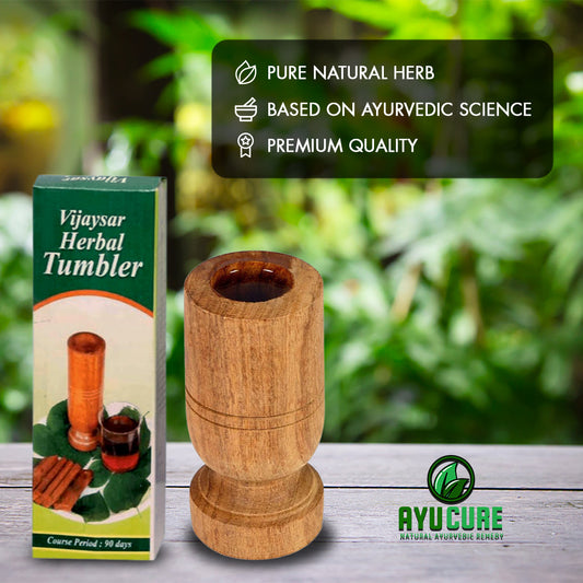 Vijaysar Wood Tumbler -(An Ayurvedic Nuskha For High Blood Sugar Levels)