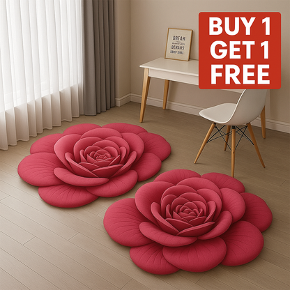 3D Floral Plush Floor Mat (Buy 1 Get 1 Free Offer)