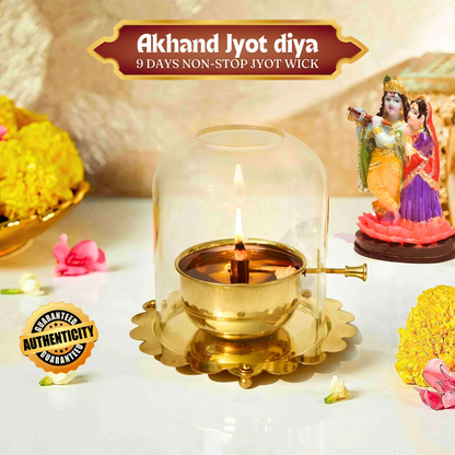 Shree Akhand Jyot Diya & Cover - Brass (पीतल) - PACK of 2- Premium Quality  ✅ | BUY1 GET1 - LAST DAY OFFER 🔥
