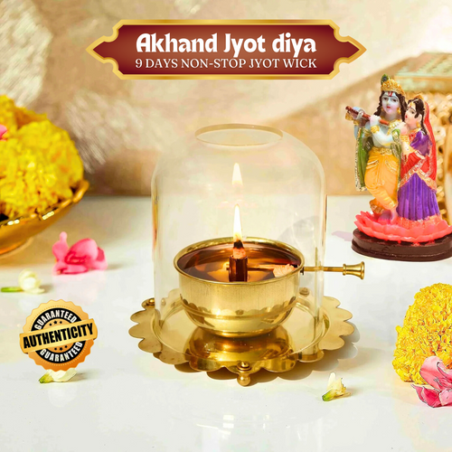 Shree Akhand Jyot Diya & Cover - Brass (पीतल) - PACK of 2- Premium Quality  ✅ | BUY1 GET1 - LAST DAY OFFER 🔥