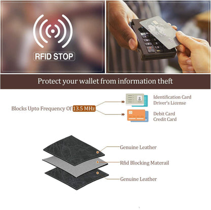 Men's Zip Leather Wallet RFID Safe-50% OFF SALE