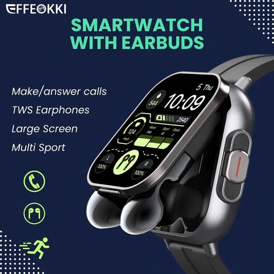 Smart Watch with Built-in Earbuds 4k Display