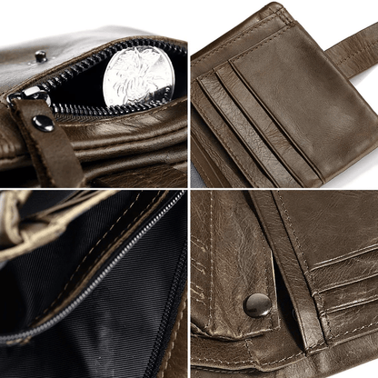 Men's Zipper Leather Wallet RFID Safe- (Best for gifting 50% OFF)