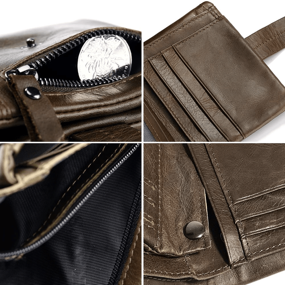 Men's Zip Leather Wallet RFID Safe-50% OFF SALE